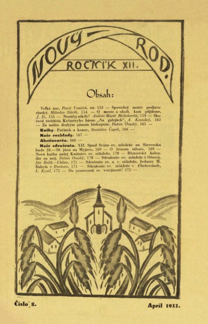 NOVÝ ROD – časopis mladých evanjelikov – nepatrí len do histórie (6.záverečná časť)