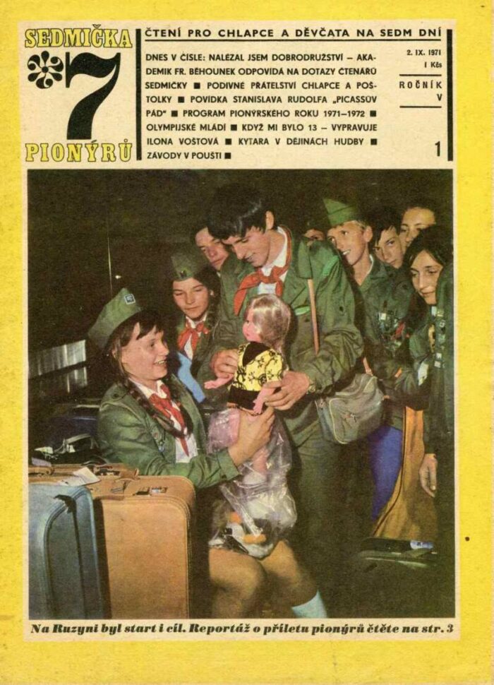 1. číslo SEDMIČKA PIONÝRŮ – 5.ročník – 1971-72
